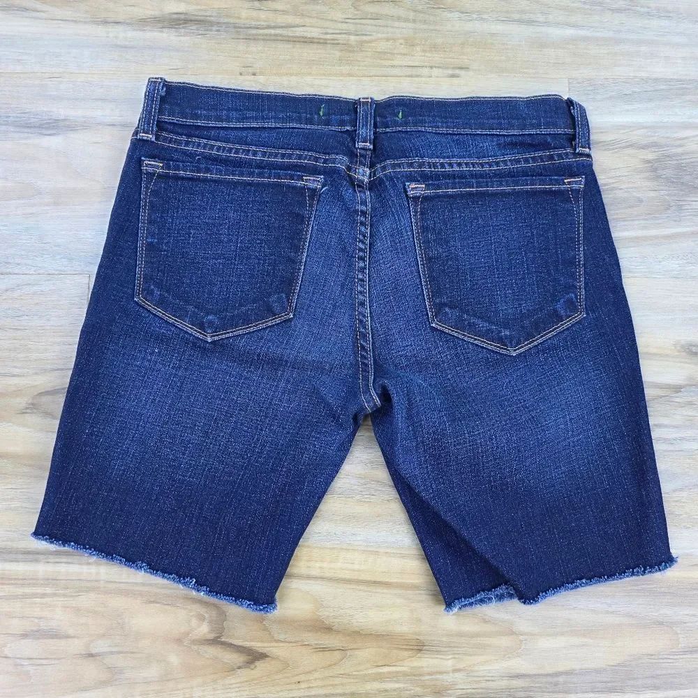 ☔️🔹️J. Brand Blue Raw Hem Denim Shorts Size 6 - Picture 3 of 8